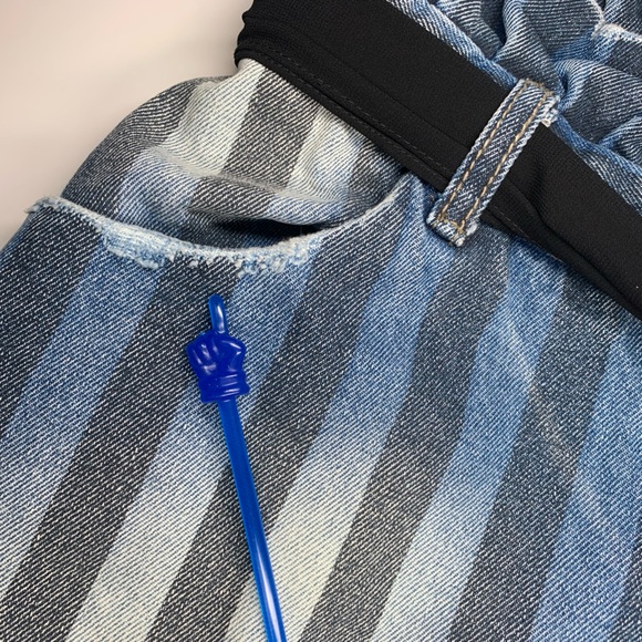 One Teaspoon Drop Crotch Jeans with Fringe Belt and Leather Pocket - Picture 6 of 15